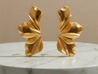 Aurelia Sculpt Gold Statement Earrings